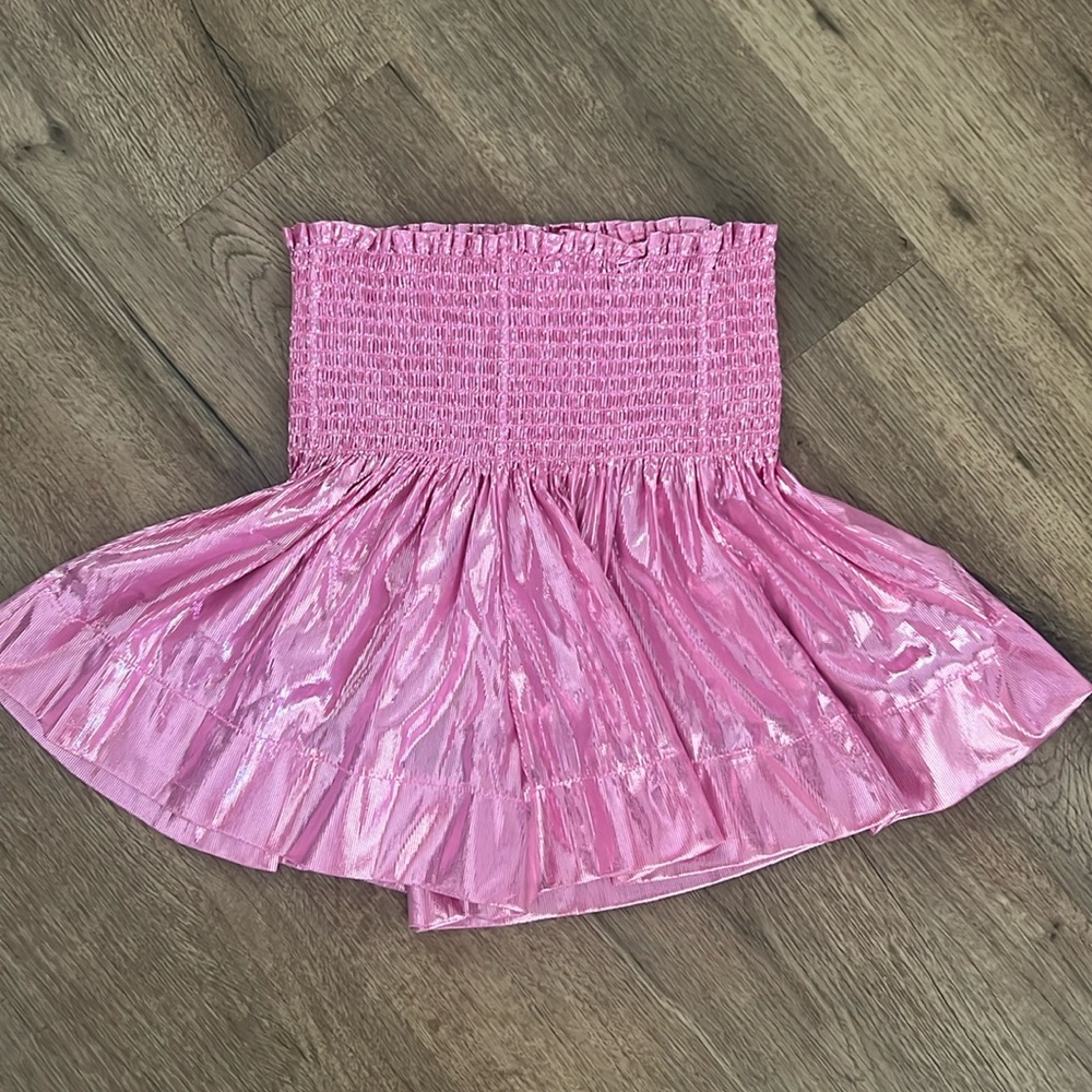 Queen of Sparkles Pink Metallic Skort